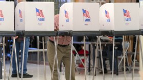 People cast their ballot during Election Day 2024 at John F. Kennedy High School in Silver Spring Md, on Tuesday, Nov. 5, 2024. (AP Photo/Jose Luis Magana)