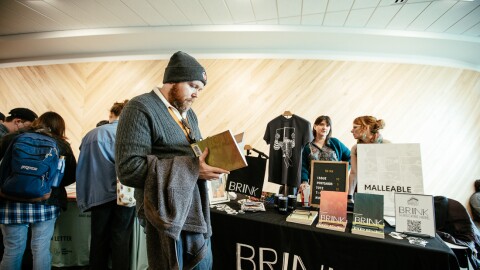 Publishers from across the country sell books at the Literary Magazine Book Fair at Mission Creek 2025.