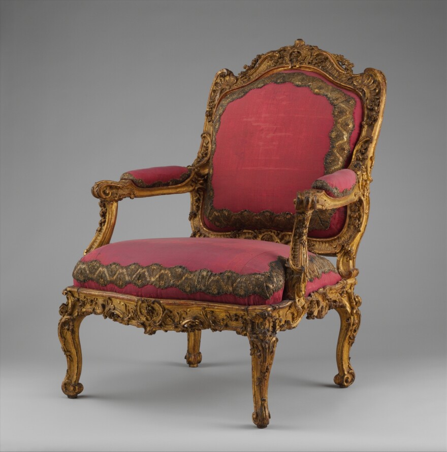 An 18th century armchair made for Louise-Élisabeth, the Duchess of Parma, is the inspiration for one of the intersecting tales in <em>Metropolitan Stories.</em>