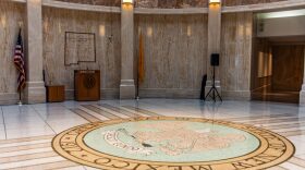 The Seal of the State of New Mexico inside the Roundhouse on Jan. 10, 2024. (Photo by Anna Padilla for Source NM)The Seal of the State of New Mexico inside the Roundhouse on Jan. 10, 2024. (Photo by Anna Padilla for Source NM)