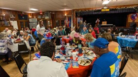 Leon County Democrats await the start of candidate speeches.