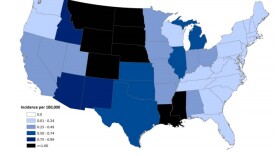 West Nile hot spots: The middle of the country has been hardest hit by the virus. Values are annual averages since 1999.