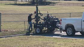 Soil core samples are taken at Newblock Park on Friday, November 8, 2024