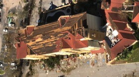Damaged buildings like this one dot the coastline and west of Tallahassee. 