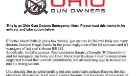 A screenshot of an email from Ohio Gun Owners.