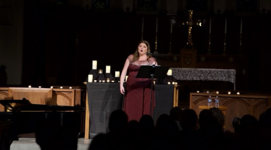 New York City-based lyric soprano Claire Kuttler (a Davenport native) performed at the first Harvest Moon Celebration for Tapestry Farms in October 2025, and will return this Thursday, Oct. 8, 2026.