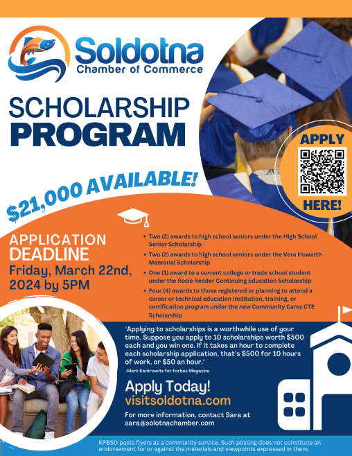 Soldotna Chamber Scholarship Program Application Cycle Soldotna Chamber Scholarship Program Application Cycle