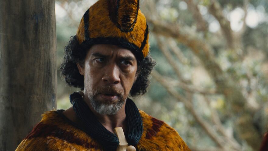 Moses Goods plays the character Moku, a chief advisor to King Kamehameha, in "Chief of War."
