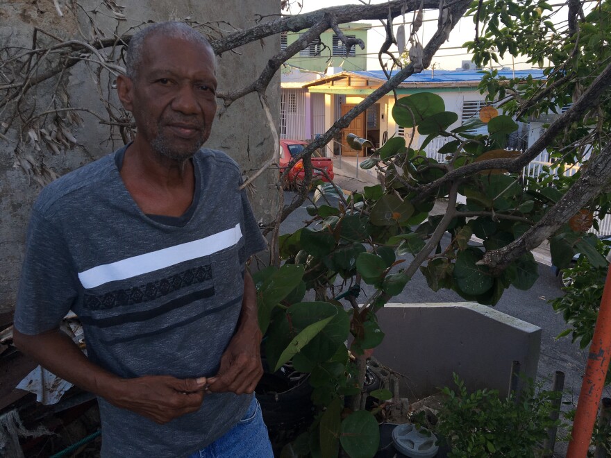 Hurricane Maria damaged Angel Manuel Martinez's roof, but FEMA has denied him a grant to repair it in part because he doesn't have the deed. The house is on city land, but it's been his family's for more than 50 years.