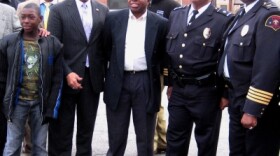 East St. Louis Mayor Alvin Parks Jr., third from left, with city personnel.