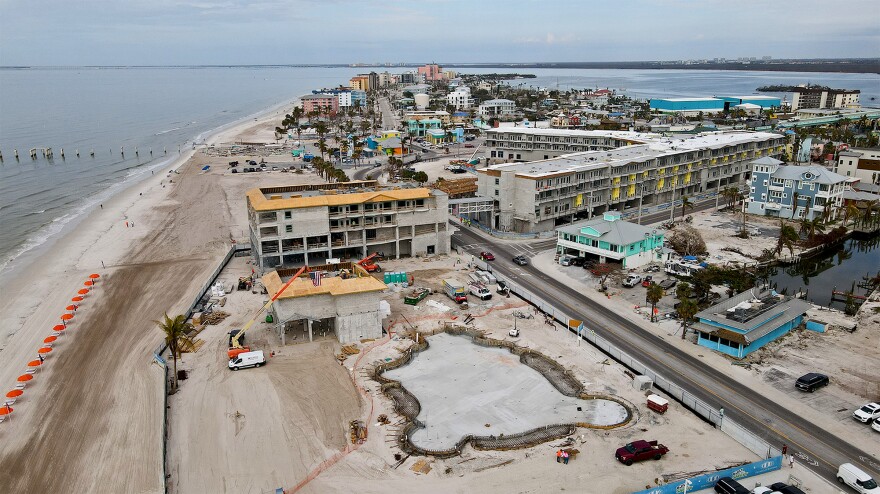 Topping off ceremonies were held Friday at the Margaritaville Island Resort on Fort Myers Beach.