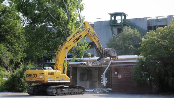 The old Coming Street YWCA as it's being demolished in Charleston. Built in 1964, it has a rich Civil Rights history. The College of Charleston wants to build new dorms on the site. July 30, 2026.