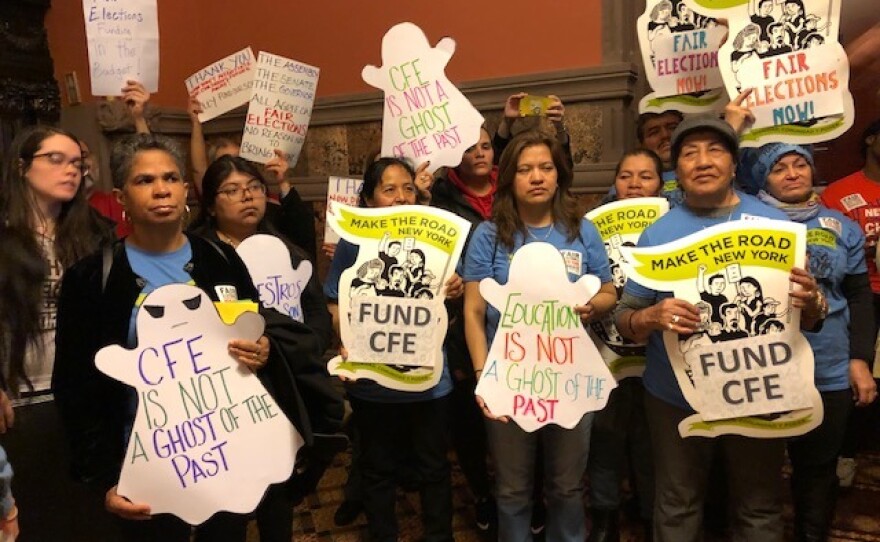 Activists are seeking more school funding.