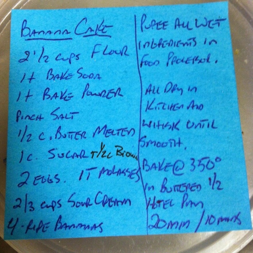 Recipe of banana cake from the Fly Bar. It's also made with peanut butter ice cream & brûléed marshmallow fluff