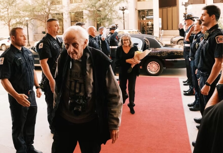 Sioux City photographer and filmmaker George Lindblade enters the Orpheum Theatre on Oct.1, 2026, to take part in the premiere of the full length documentary on his career. (Courtesy Sioux City International Film Festival Facebook page)