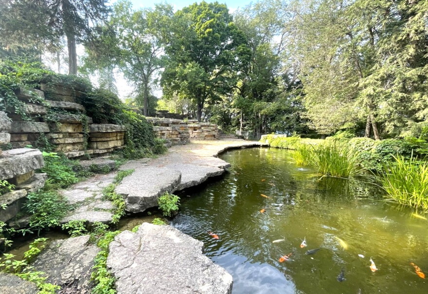 The goldfish pond at Dubuque's Eagle Point Park.