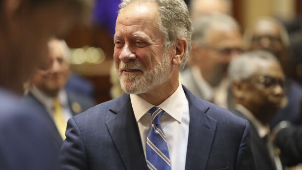 Former United Nations World Food Program Executive Director and Nobel Peace Prize winner David Beasley meets legislators after speaking to the South Carolina General Assembly on Wednesday, May 2, 2023 in Columbia, S.C. Beasley was governor of South Carolina from 1995 to 1999. (AP Photo/Jeffrey Collins)
