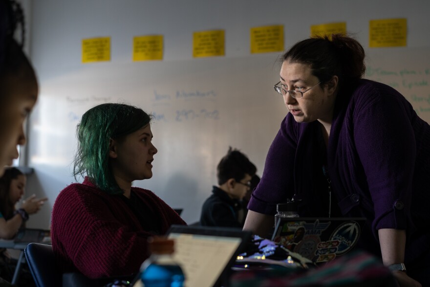 Kairos Academies English teacher Melissa Bradshaw. The school increased its staff from 12 to 15 during its first five months to ease workloads.