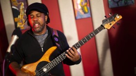 Victor Wooten in the KNKX Studios in 2018.