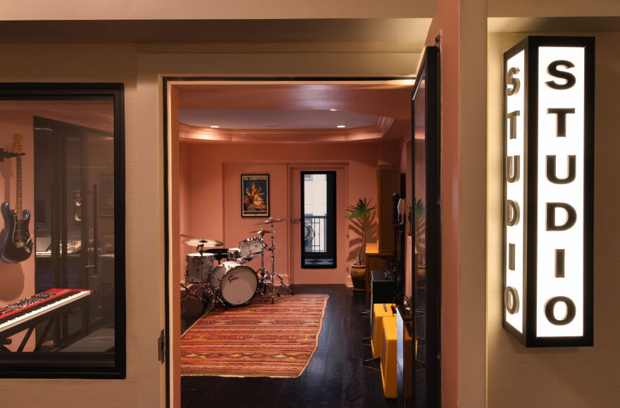 A view in the new Gunter Hotel recording studio in San Antonio, TX.