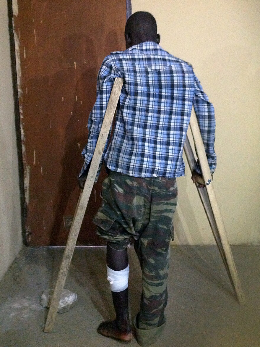 The Nigerian military identified this man as a former member of Boko Haram. He was captured after being hit in the leg by a bullet.