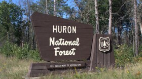 Huron-Manistee National Forests sign