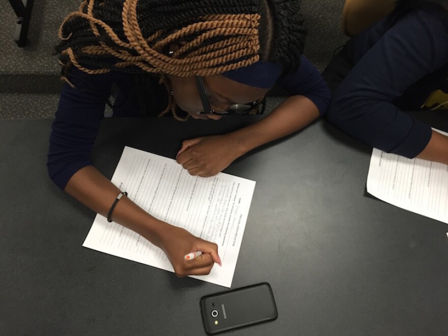 Maplewood freshman Angel Carroll writes her expectations about what life will be like without her phone for a day.