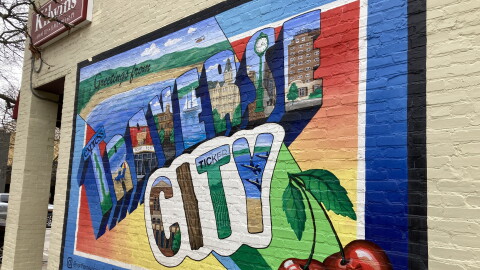 A Traverse City mural on Front St. on March 22, 2025