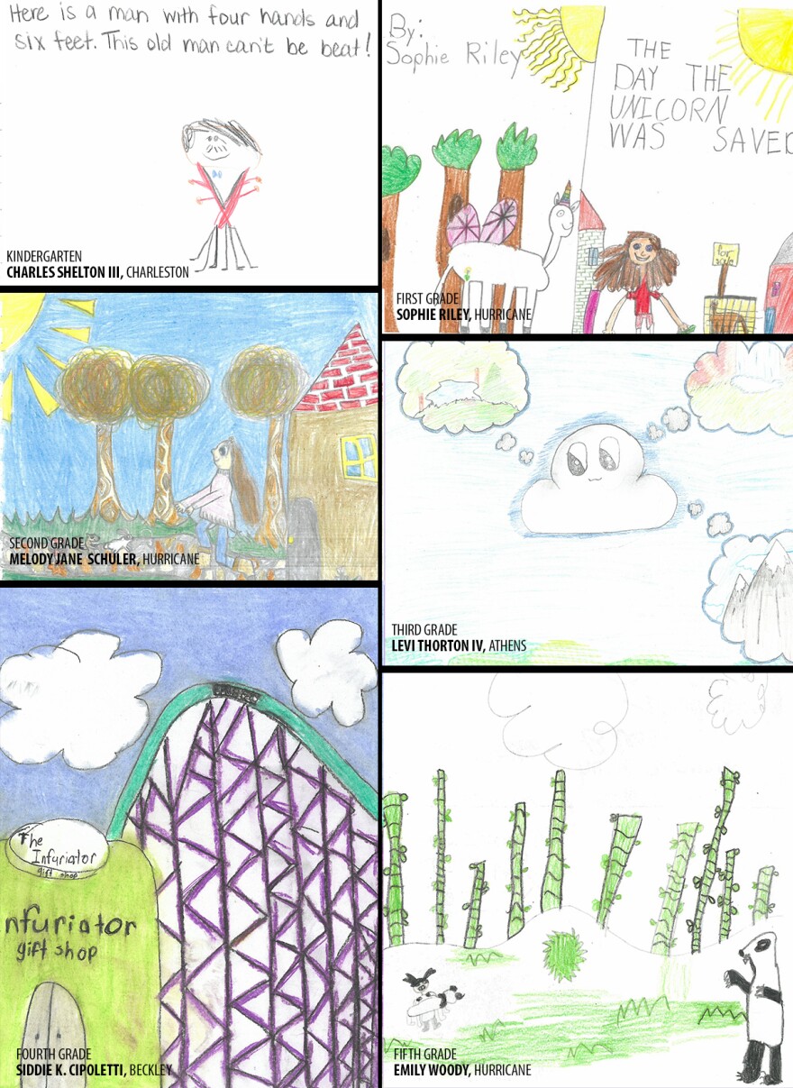 The first-place winners in Kindergarten through Fifth Grade in the 2020 PBS Kids Writers Contest presented by WVPB.