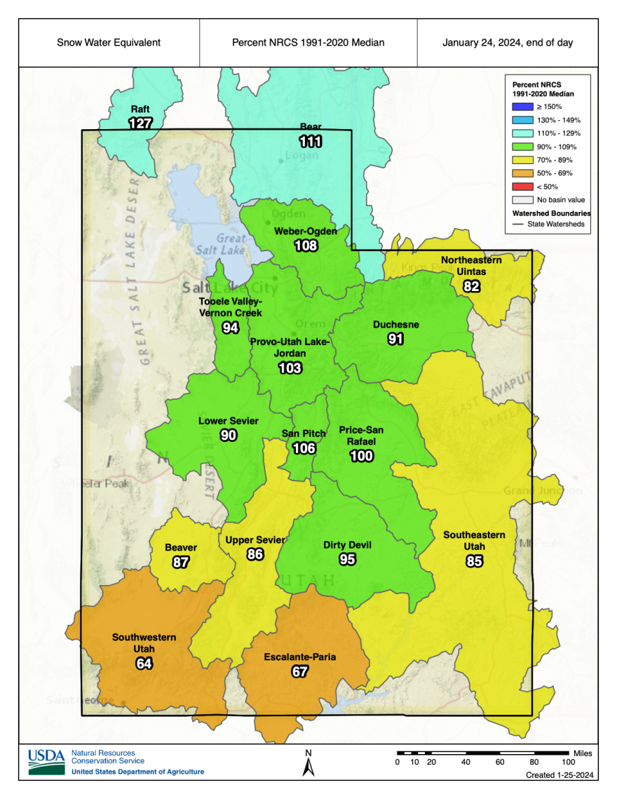 Southwest Utah is on the outside of the state’s snowpack party — for