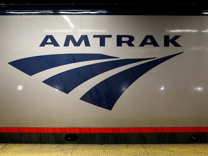 Amtrak logo on train