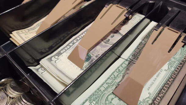 money in cash register