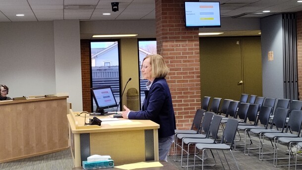 Ann Arbor Chief Financial Officer Marti Praschan addresses the City Council on March 23, 2026.