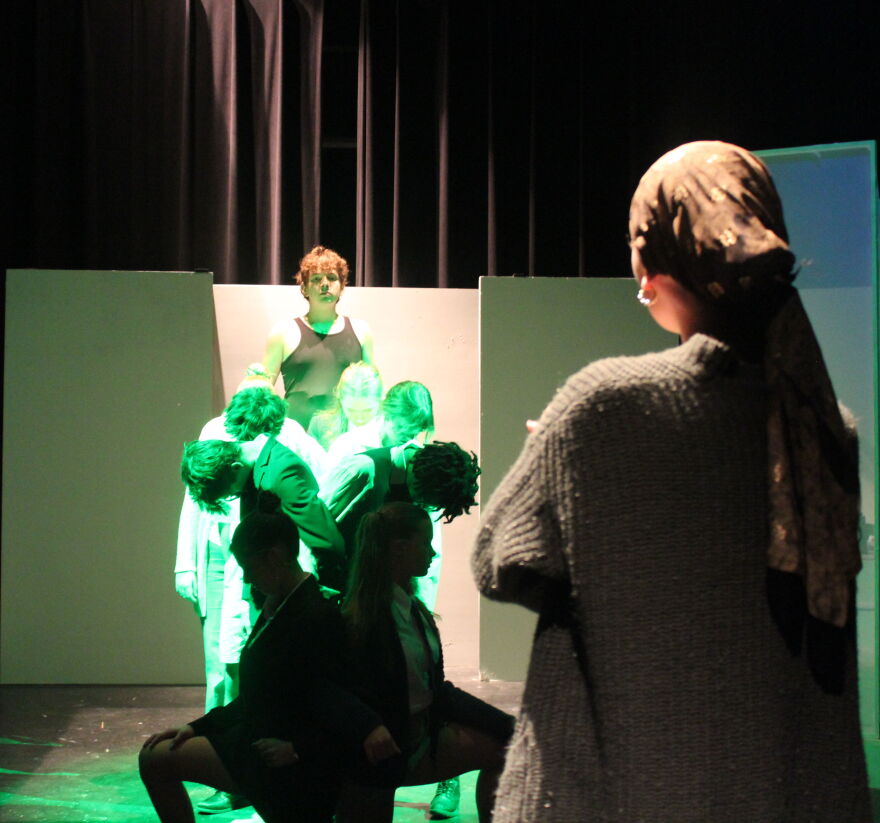 Ella Maas in the role of a cancer-stricken single mom gazes at the yew tree in her backyard.