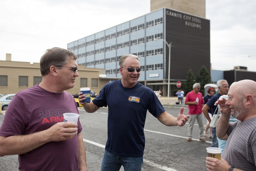 Dan Simmons, president of United Steelworkers Local 1899, at a “fire up” party in June 2018 to celebrate 500 employees going back to work.