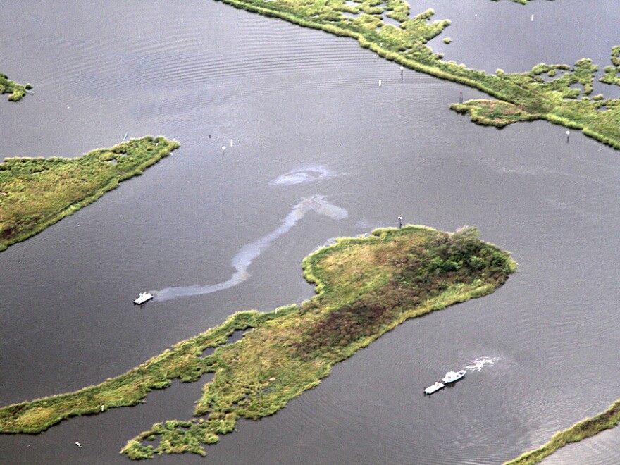 Louisiana relies largely on the oil industry to self-report leaks and spills. The Gulf Monitoring Consortium was formed to improve that effort and said it often finds smaller leaks like this one, near Golden Meadow, that go unreported by the companies.