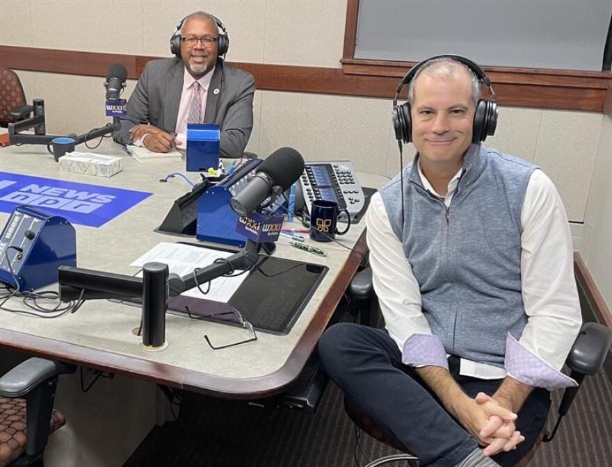 Eric Jay Rosser with host "Connections with Evan Dawson" on Tuesday, October 8, 2025