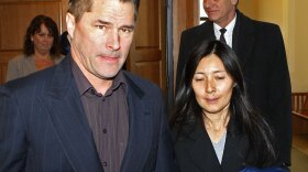 Richard and Mayumi Heene leave court after sentencing Wednesday in Fort Collins, Colo.