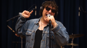 Zeno Camera performing live in WNIJ's Studio A