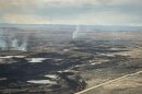 An aerial view of the Red Bridge Fire captured by the Utah National Guard. The fire started on Sunday, April 23, in the River Bottoms south of Fort Duchesne. The Utah National Guard says they completed 20 bucket drops fighting the fire, April 24, 2023.