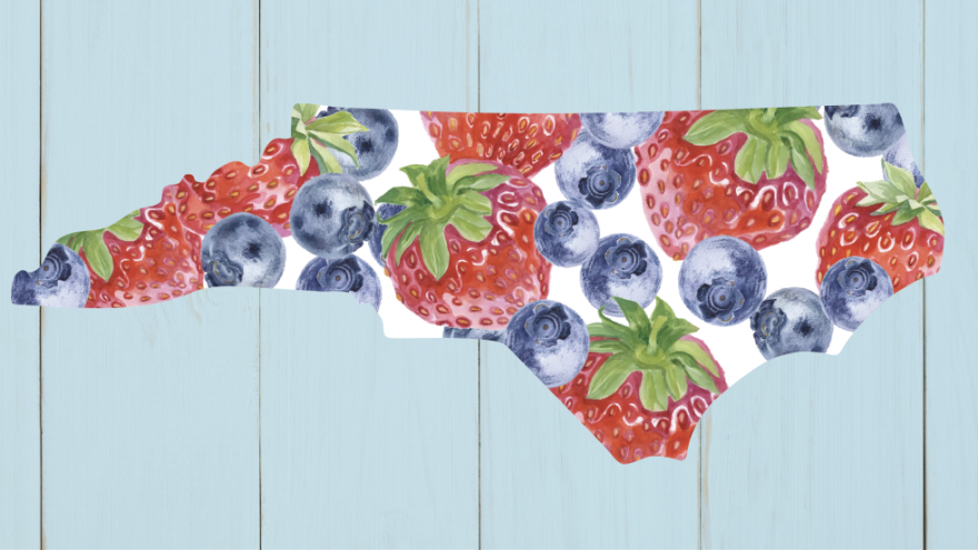 North Carolina's red berry and blue berry.