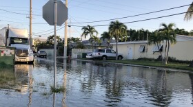 A Key West street flooded during a king tide in 2019.