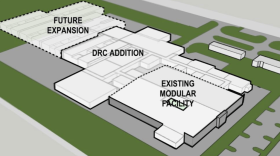 This concept rendering shows how Kansas City's temporary modular jail could be renovated and expanded as the city's new permanent jail.