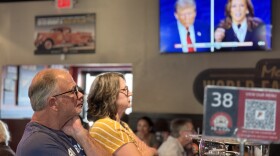 Onlookers watch as Kamala Harris and Donald Trump faced off during the presidential debate