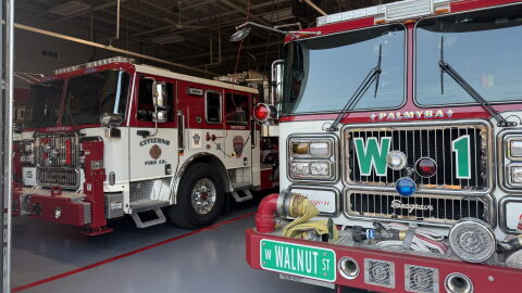 Two of the Citizen's Fire Company #1's apparatuses sit in the fire hall on Sept. 16, 2026.