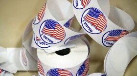 "I Voted," stickers are seen at a polling place Tuesday, Nov. 7, 2017, in Alexandria, Va. (Alex Brandon/AP)