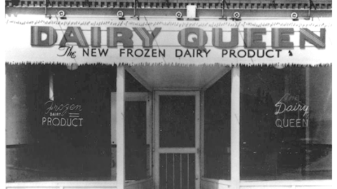 The first Dairy Queen store located at 501 North Chicago Street in Joliet. Today, the site is an auto insurance store, but has a plaque marking the significance of the location.