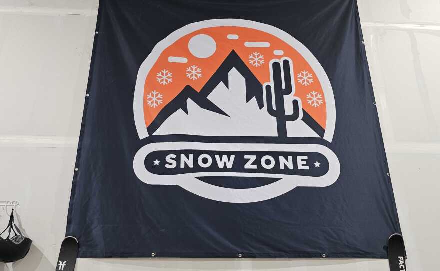 Inside AZ Snowzone, an indoor park where skiers and snowboarders can practice on special turf material in Phoenix, on Friday, June 6, 2025.