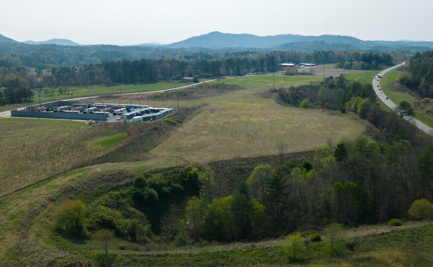 Crypto mine along highway 64 near Murphy, Cherokee County, NC on April 7, 2026.