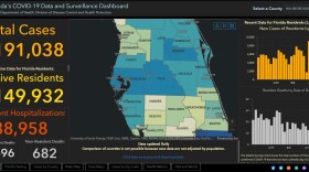 The Florida Department of Health's daily coronavirus dashboard shows nearly 2.2 million total cases
